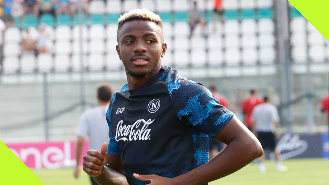 Victor Osimhen pictured during a Napoli training session