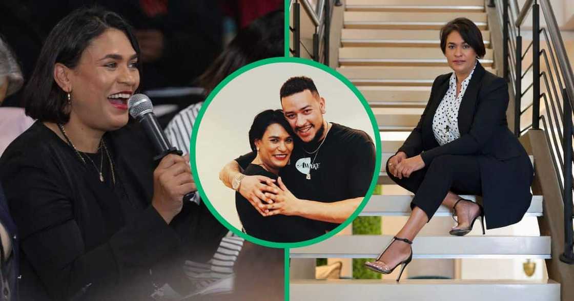 Lynn Forbes accepted AKA's Song of the Year award at the DStv Content Creators Awards Lynn Forbes accepted AKA's Song of the Year award at the DStv Content Creators Awards