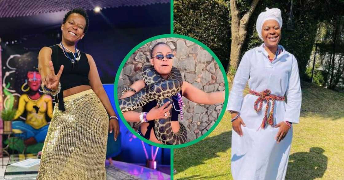 Zodwa Wabantu shows off her new snake Zodwa Wabantu shows off her new snake