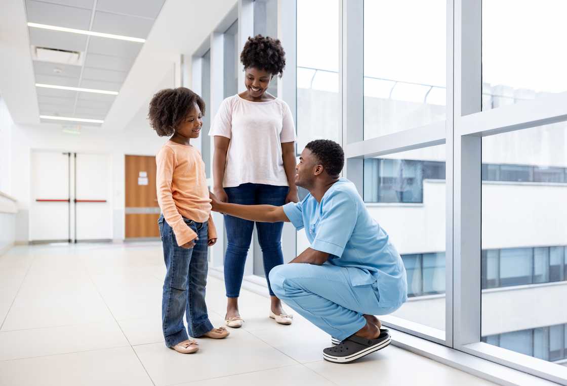 A youn girl with her mom in hospital A youn girl with her mom in hospital