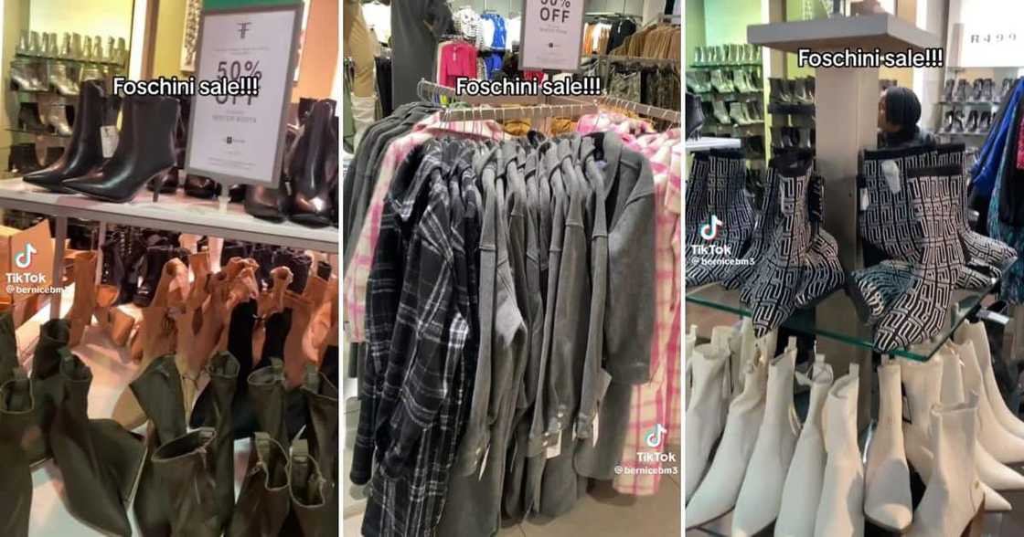 A woman shared a plug of 50% sale at Foschini