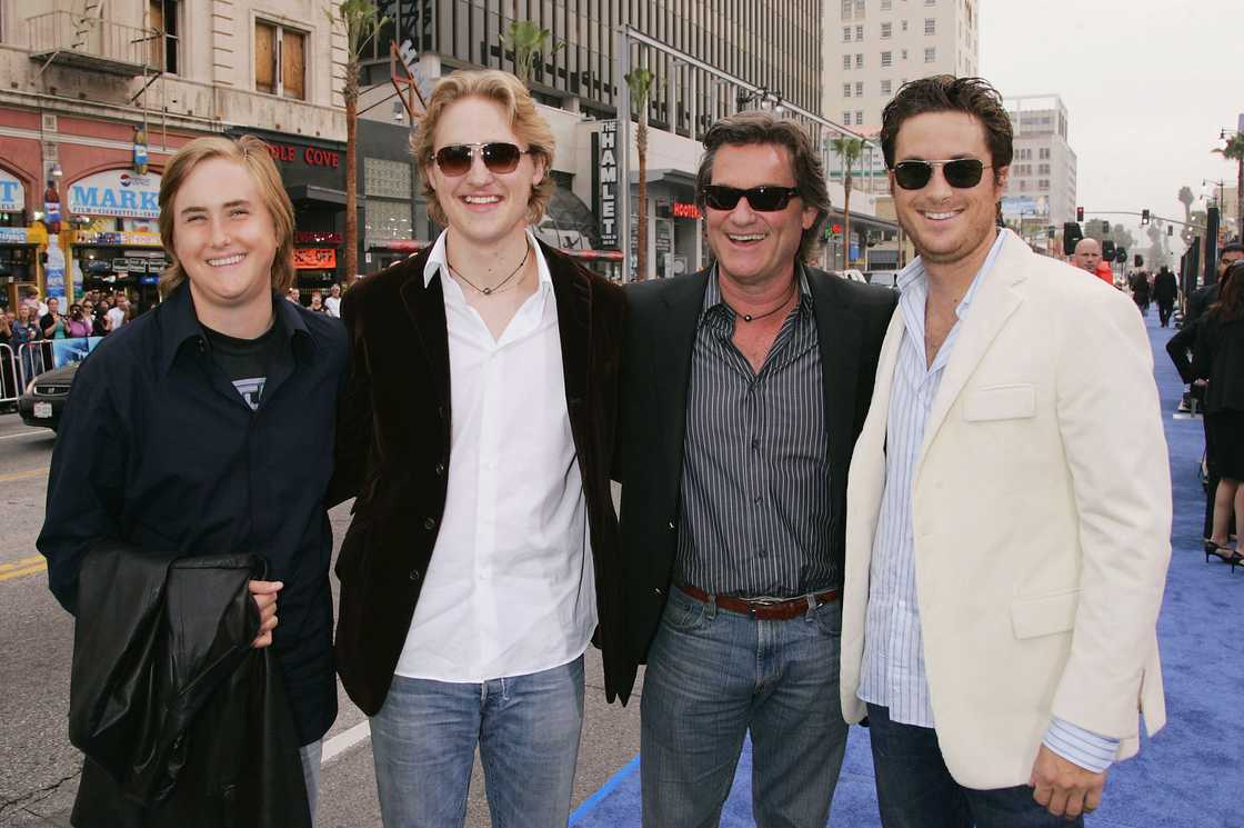 Actor Kurt Russell and his sons, from left, Boston, Oliver, and Wyatt (right) Actor Kurt Russell and his sons, from left, Boston, Oliver, and Wyatt (right)