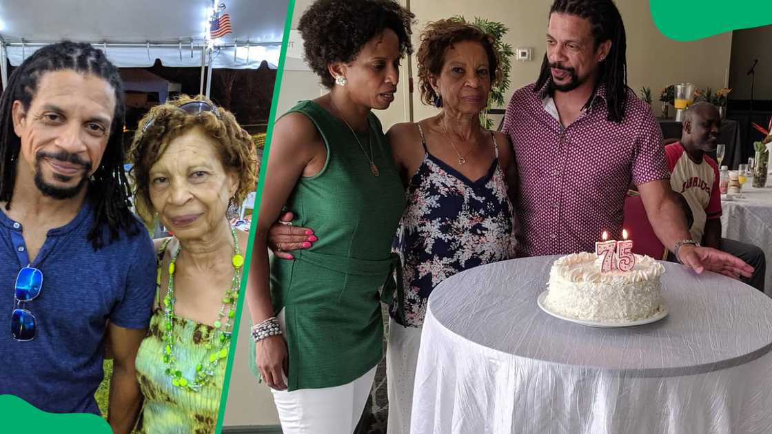 Producer Charles Latibeaudiere with his mom and sister Producer Charles Latibeaudiere with his mom and sister