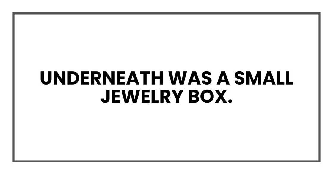 Underneath was a small jewelry box.