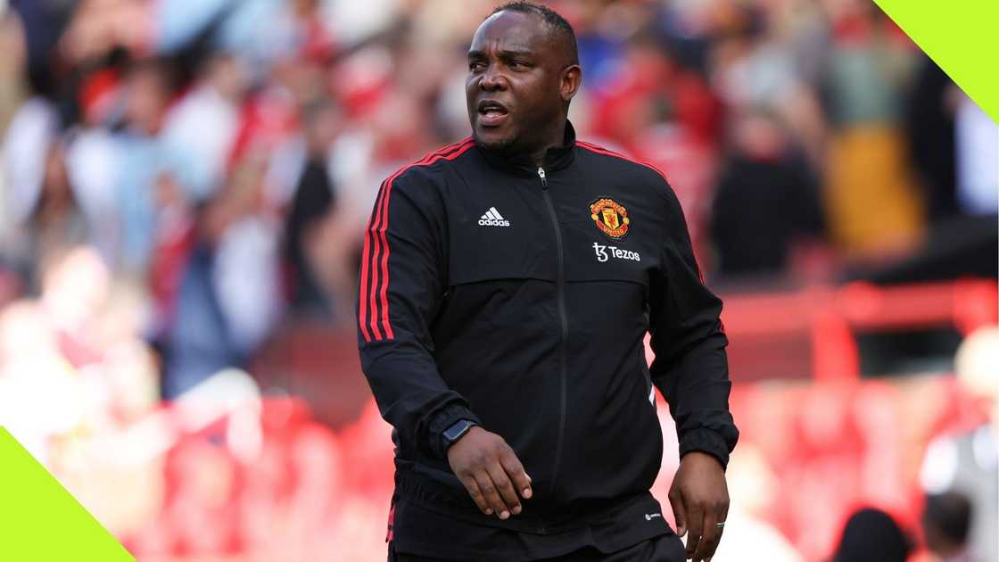 Benni McCarthy during the pre-season friendly between Manchester United and Rayo Vallecano at Old Trafford. Photo: Matthew Ashton.