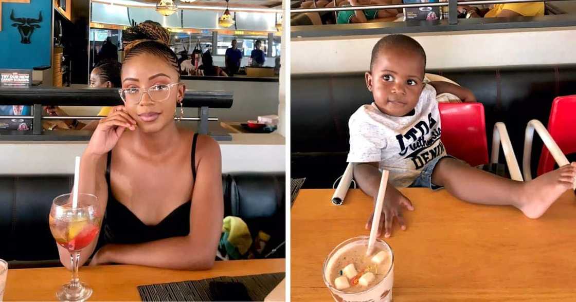 Oratile and her son Oratile and her son