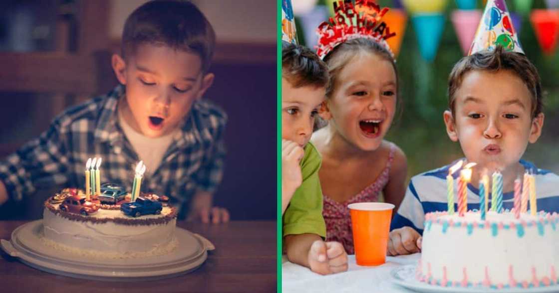 A boy was celebrated by his classmates and teacher on his birthday.