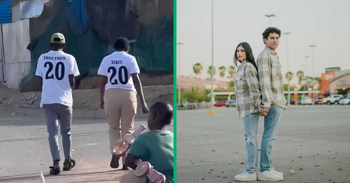 A pair wore matching t-shirts in the township, leaving many wishing they were in such relationships. A pair wore matching t-shirts in the township, leaving many wishing they were in such relationships.