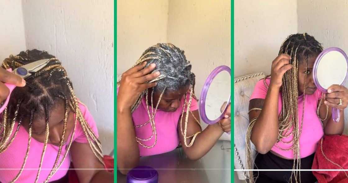 woman relaxes braids woman relaxes braids