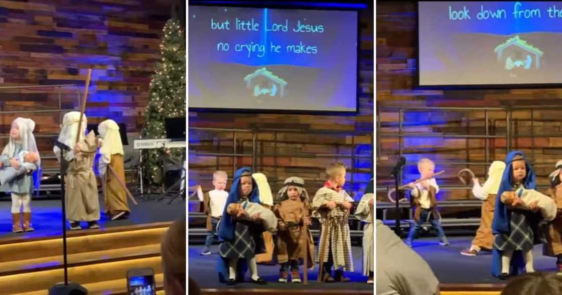 Boy tries to start stick fight during church play Boy tries to start stick fight during church play