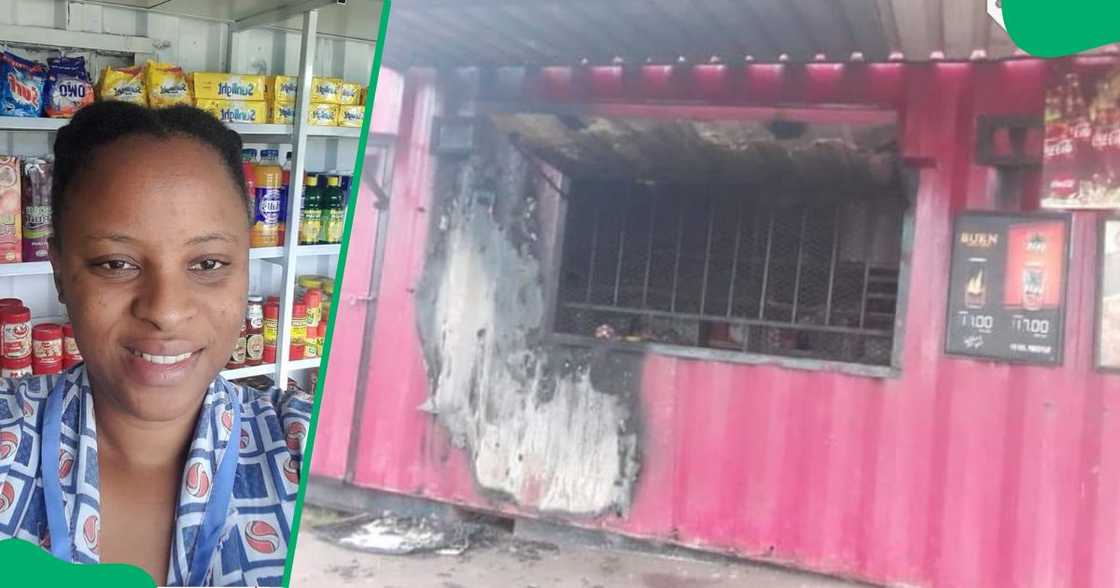 Woman's spaza shop burns down and received help from the community. Woman's spaza shop burns down and received help from the community.