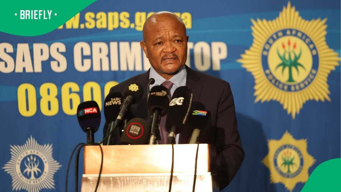 Police Minister Senzo Mchunu presenting the crime statistics. Police Minister Senzo Mchunu presenting the crime statistics.