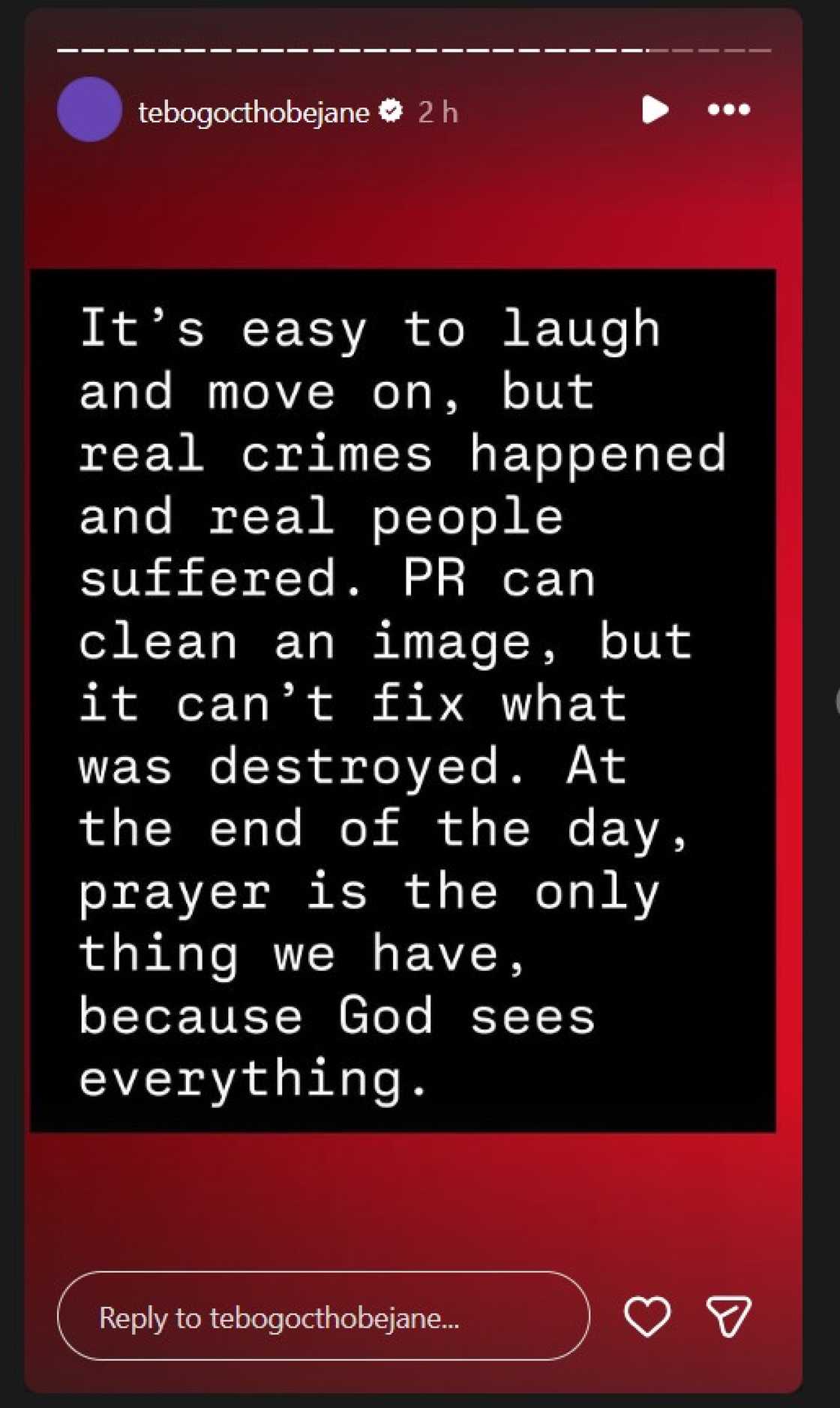 Tebogo Thobejane rages after women crush over her murder-accused ex Tebogo Thobejane rages after women crush over her murder-accused ex