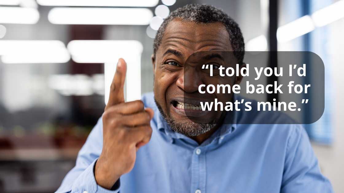 A furious man arguing pointing fingers