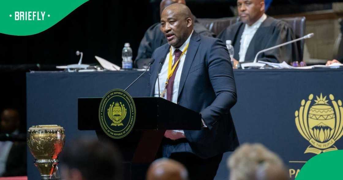 Sports, Arts and Culture minister Gayon McKenzie thanked God for his swearing-in ceremony Sports, Arts and Culture minister Gayon McKenzie thanked God for his swearing-in ceremony