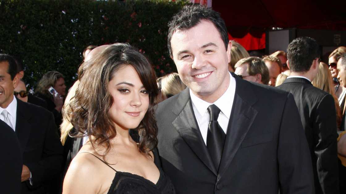 Camille Guaty and Seth McFarlane at the Emmy Awards