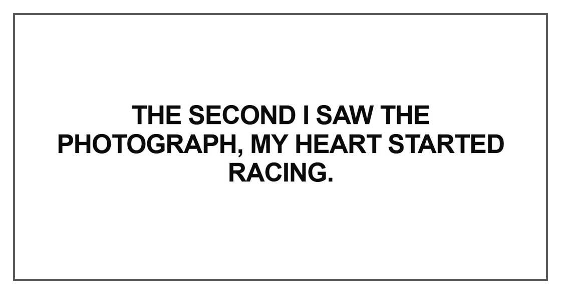 The second I saw the photograph