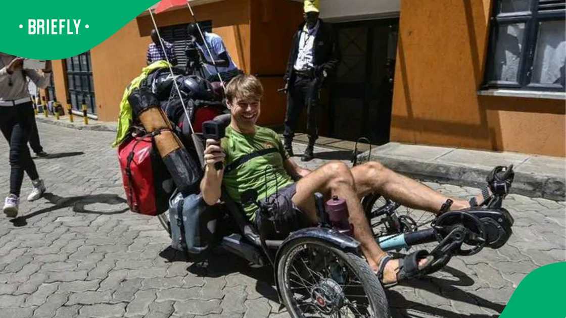 Kino Yves driving his e-trike.