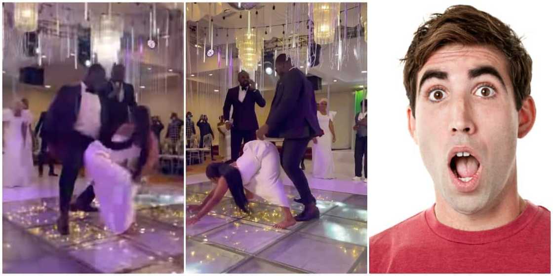 Bridesmaid 'scatters' lady's wedding with hot dance moves, twerks hard on man barefooted, video stirs massive reactions