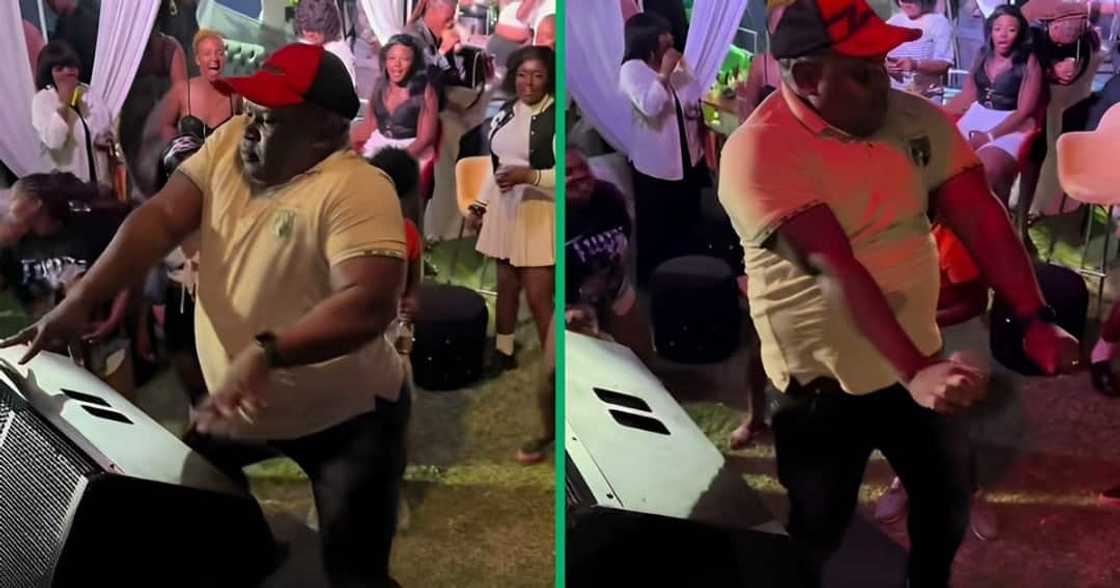 A TikTok video shows a man dancing hilariously. A TikTok video shows a man dancing hilariously.