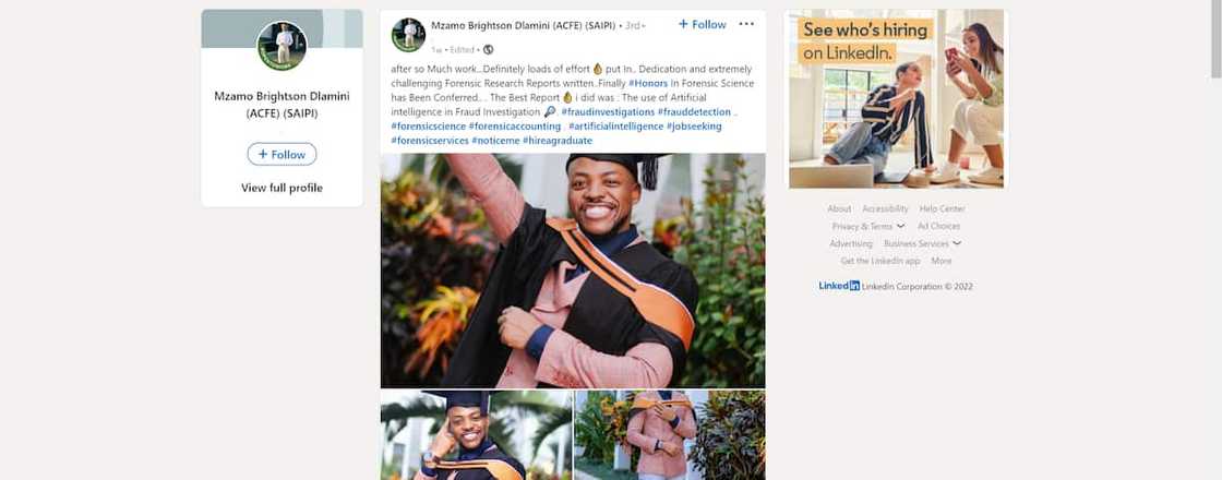 A man graduated and shared his success online A man graduated and shared his success online