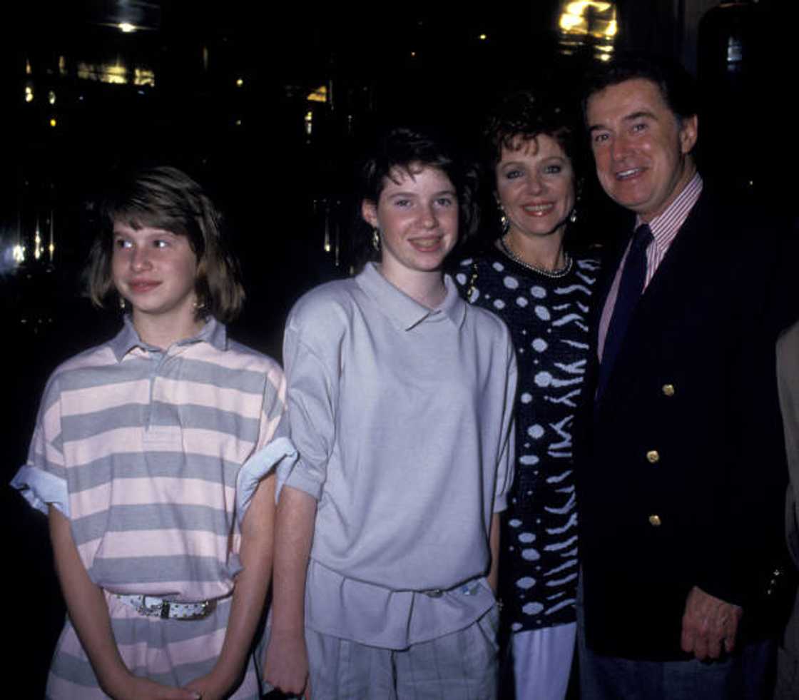 Regis Philbin with his wife Joy Philbin and daughters Joanna Philbin and Jennifer Philbin at the premiere party for 'The Monster Squad'