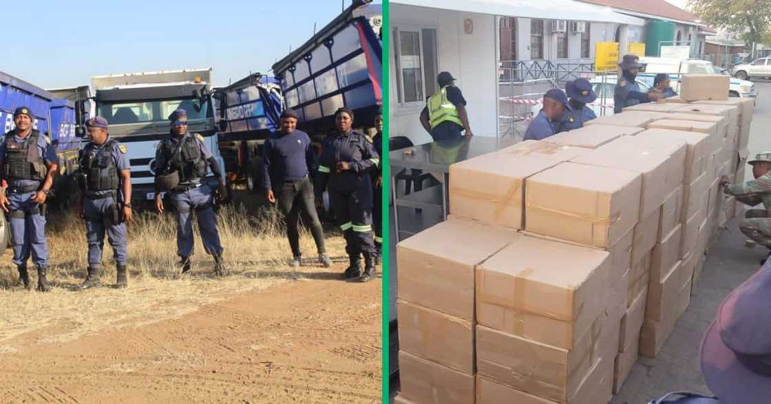 The SAPS in Limpopo stopped a taxi carrying more than 100 boxes of illicit cigarettes The SAPS in Limpopo stopped a taxi carrying more than 100 boxes of illicit cigarettes