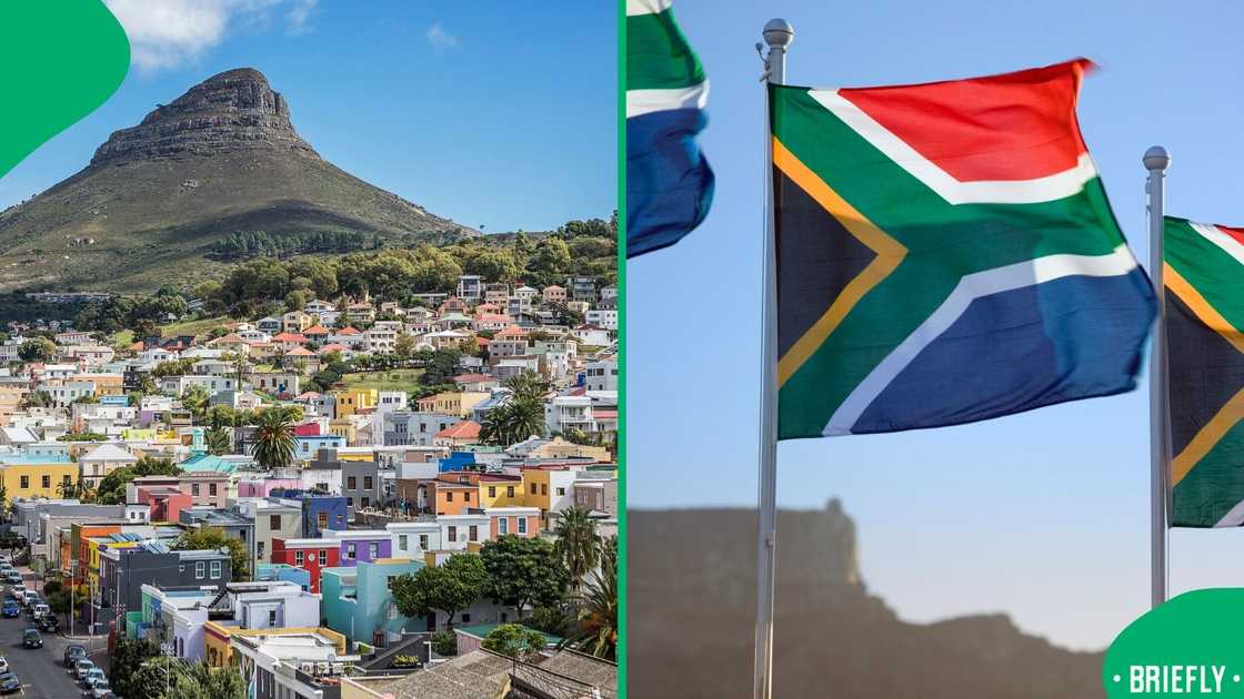 The image on the right showed the South African flag The image on the right showed the South African flag