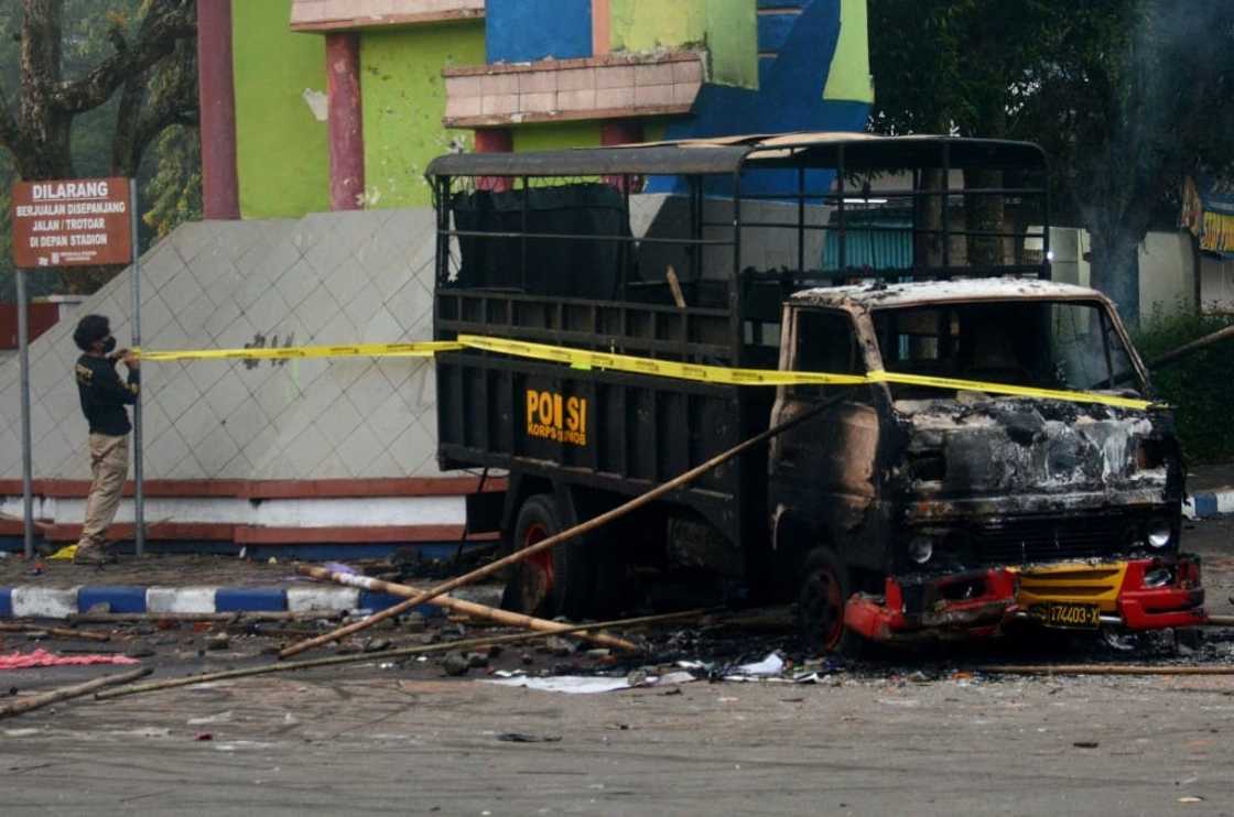 Anger against police resulted in a truck being torched