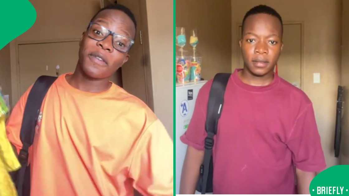 The visual on the right captured Ephraim standing in the kitchen The visual on the right captured Ephraim standing in the kitchen