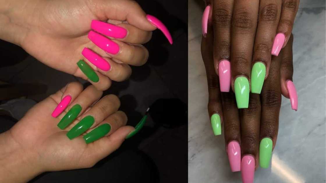 Pink and green design