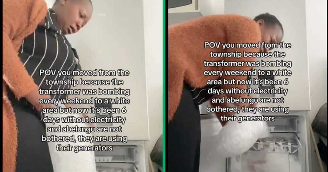 A woman complain about loadshedding in the suburbs A woman complain about loadshedding in the suburbs