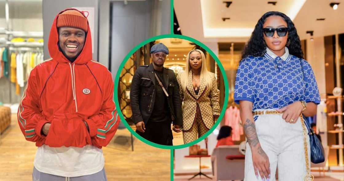 Murdah Bongz and DJ Zinhle loved up while performing Murdah Bongz and DJ Zinhle loved up while performing