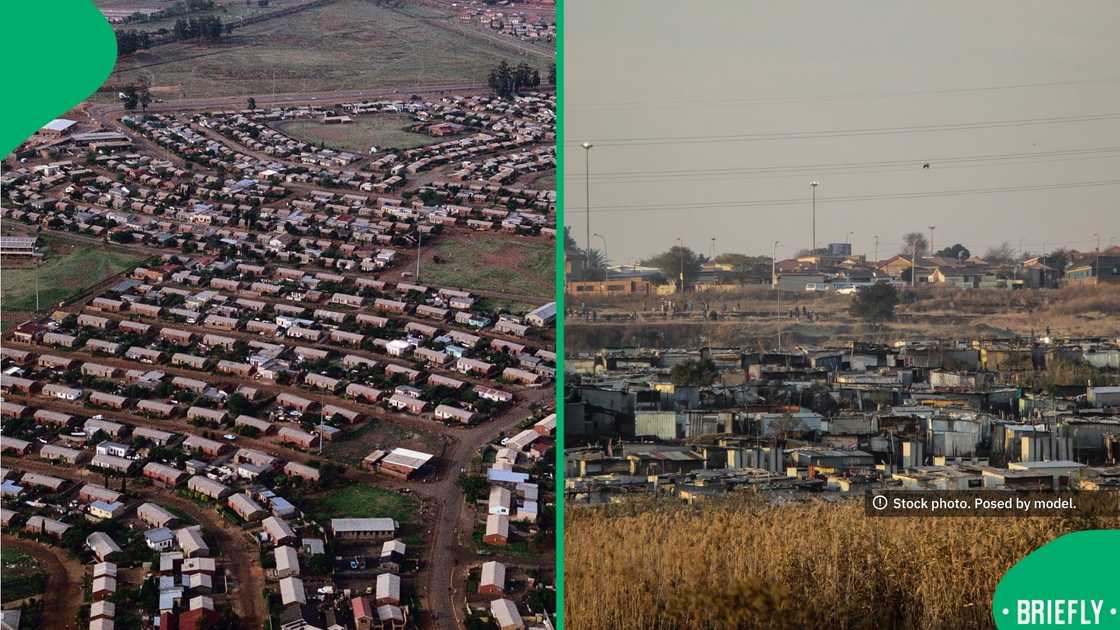The image on the right showed the look of the Soweto township The image on the right showed the look of the Soweto township