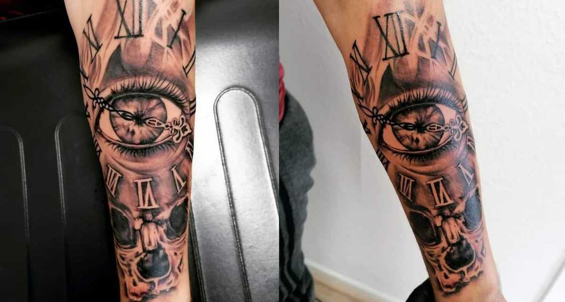 Eye, skull and clock tattoo Eye, skull and clock tattoo