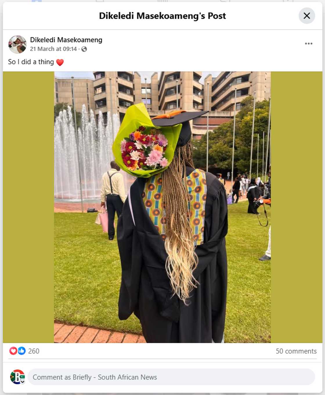 The lady was happy to graduate after such a difficult career change. The lady was happy to graduate after such a difficult career change.