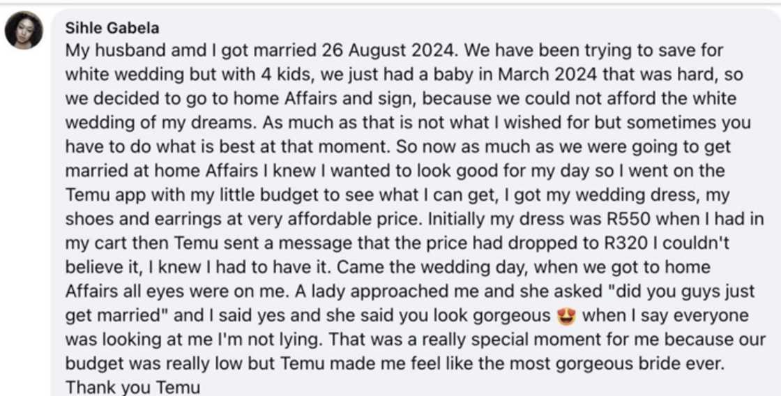 Her dress was reduced from R550 to R320, giving her R230 savings Her dress was reduced from R550 to R320, giving her R230 savings
