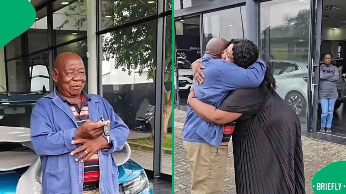 A woman showcased how she surprised her dad with a brand-new car. A woman showcased how she surprised her dad with a brand-new car.