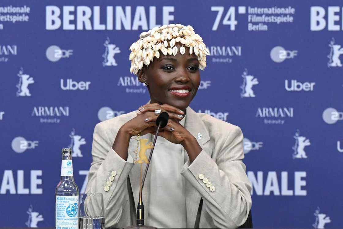 Lupita Nyong'o reacts at the International Jury press conference Lupita Nyong'o reacts at the International Jury press conference