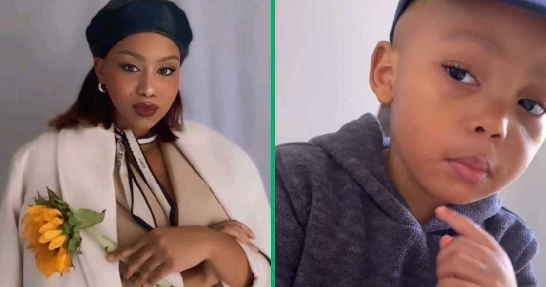 A TikTok video shows a woman pranking her son. A TikTok video shows a woman pranking her son.