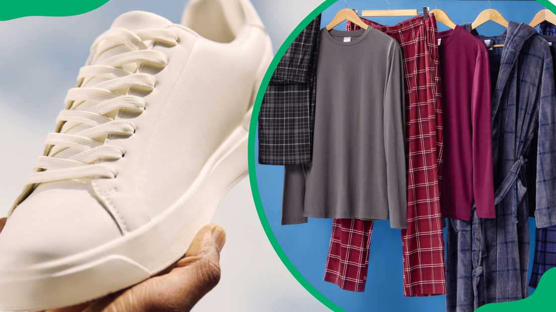 Sneakers and sleepwear available at the department store Sneakers and sleepwear available at the department store