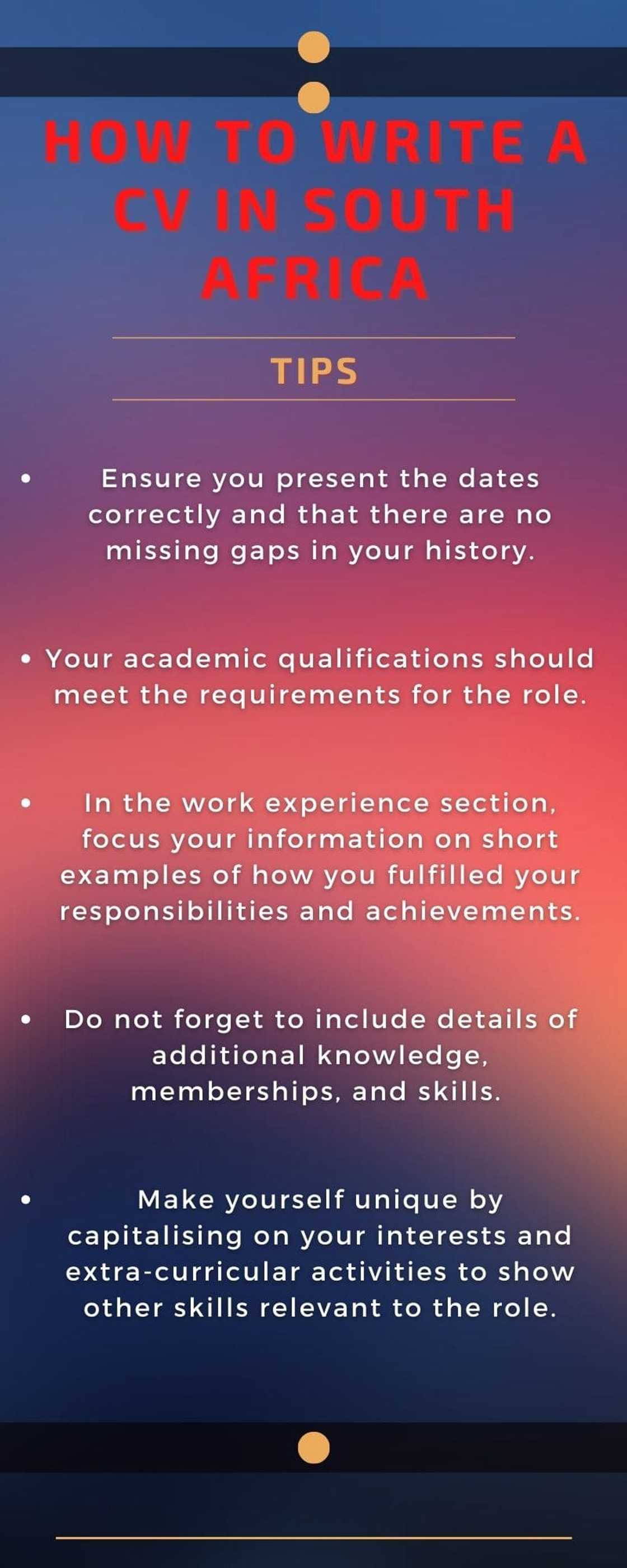 South African CV template South African CV template