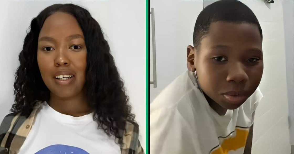 A TikTok video shows a woman being reprimanded by her eight-year-old brother for drinking. A TikTok video shows a woman being reprimanded by her eight-year-old brother for drinking.