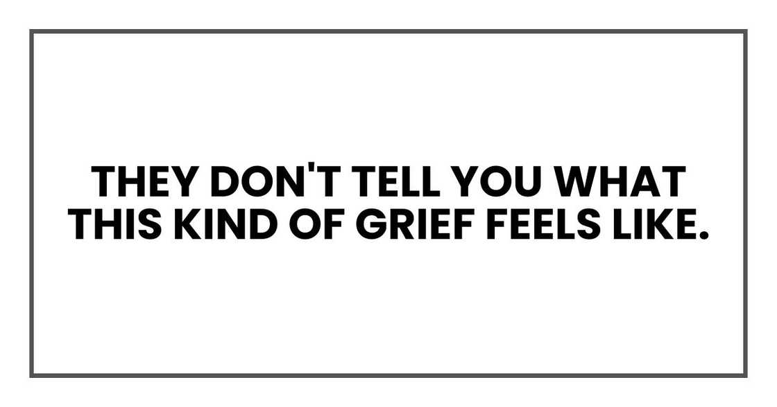 They don't tell you what this kind of grief feels like. They don't tell you what this kind of grief feels like.