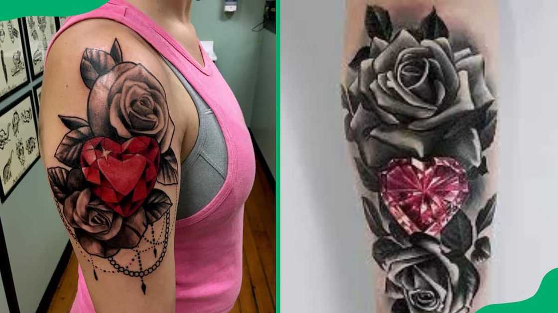 Heart and rose tattoos Heart and rose tattoos