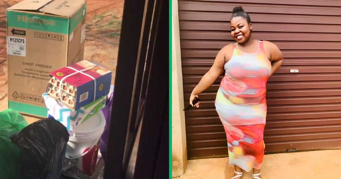 A university student was happy after her parents blessed her with res essentials. A university student was happy after her parents blessed her with res essentials.