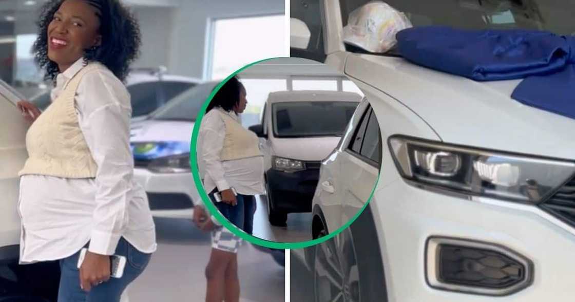 Pregnant woman purchases VW T-Roc. Pregnant woman purchases VW T-Roc.