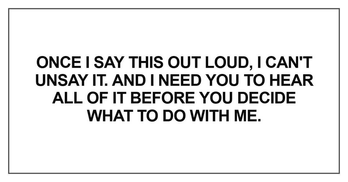 Once I say this out loud