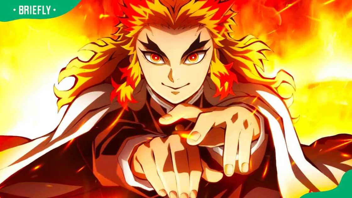 Kyojuro Rengoku in action Kyojuro Rengoku in action