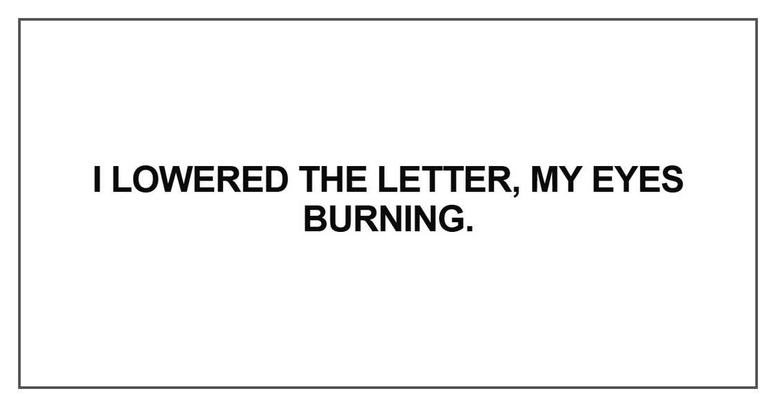 I lowered the letter I lowered the letter